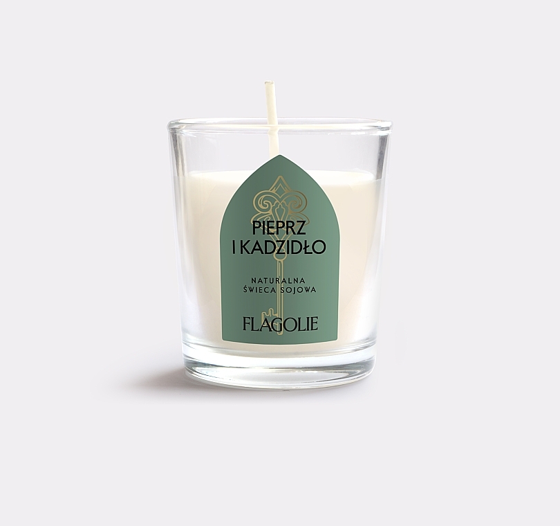 Pepper & Frankincense Scented Candle in Glass - Flagolia — photo N1