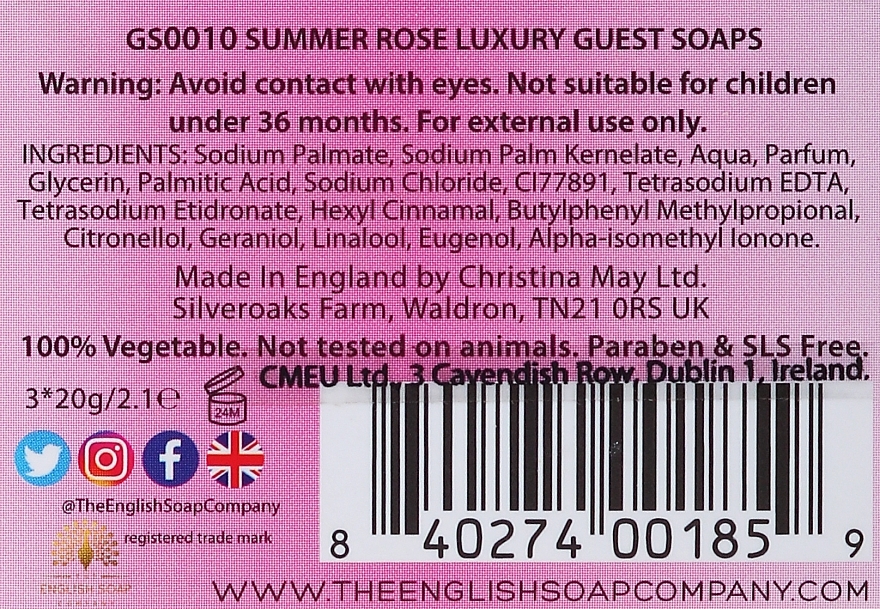 Summer Rose Soap - The English Soap Company Summer Rose Guest Soaps — photo N2