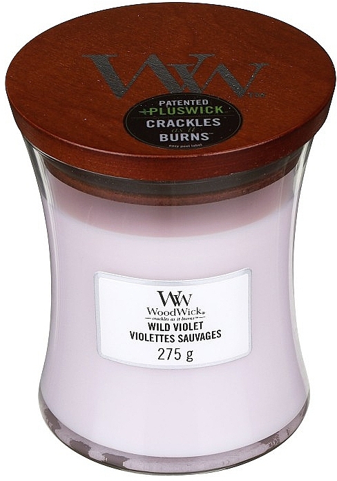 Scented Candle in Glass - WoodWick Hourglass Candle Wild Violet — photo N1