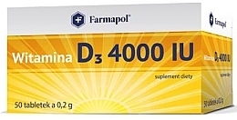 Fragrances, Perfumes, Cosmetics Vitamin D3 4000 IU Dietary Supplement, tablets - Farmapol