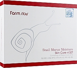 Set - FarmStay Snail Mucus Moisture Skin Care (f/ton/150ml + f/emul/150ml + f/cr/50ml + eye/cr/40ml + f/ton/30ml + f/emul/30ml) — photo N2