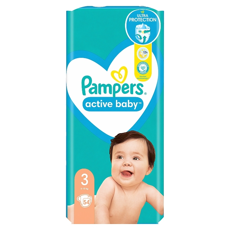 Active Baby 3 Diapers, 6-10 kg, 54 pcs - Pampers — photo N9