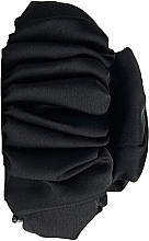 Fragrances, Perfumes, Cosmetics Satin hair clip with ruffles, black - Revolution Haircare Ruched Satin Claw Clip Black