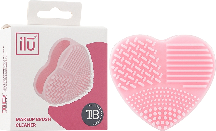 Brush Cleaner "Heart", pink - Ilu Brush Cleaner Pink — photo N2