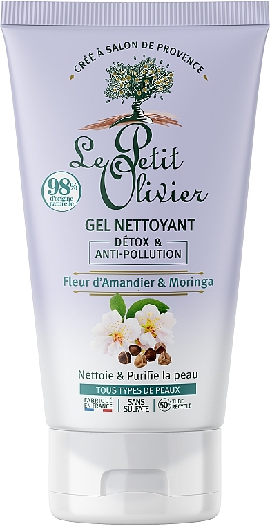 Cleansing Gel with Almond Flower & Moringa Extracts - Le Petit Olivier Detox & Anti-Pollution Cleansing Gel — photo N1