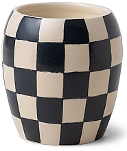 Scented Candle 'Black Fig & Olive', black - Paddywax Checkered Porcelain Candle Black Fig & Olive — photo N2