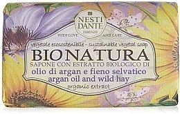 Fragrances, Perfumes, Cosmetics Soap "Argan Oil & Hay" - Nesti Dante Bio Natura Argan Oil & Wild Hay Soap