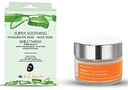 Set - Dr. Eve_Ryouth Super Soothing + Vitamin C + Hyaluronic Acid (f/mask/3pcs+d/cr/50ml) — photo N1