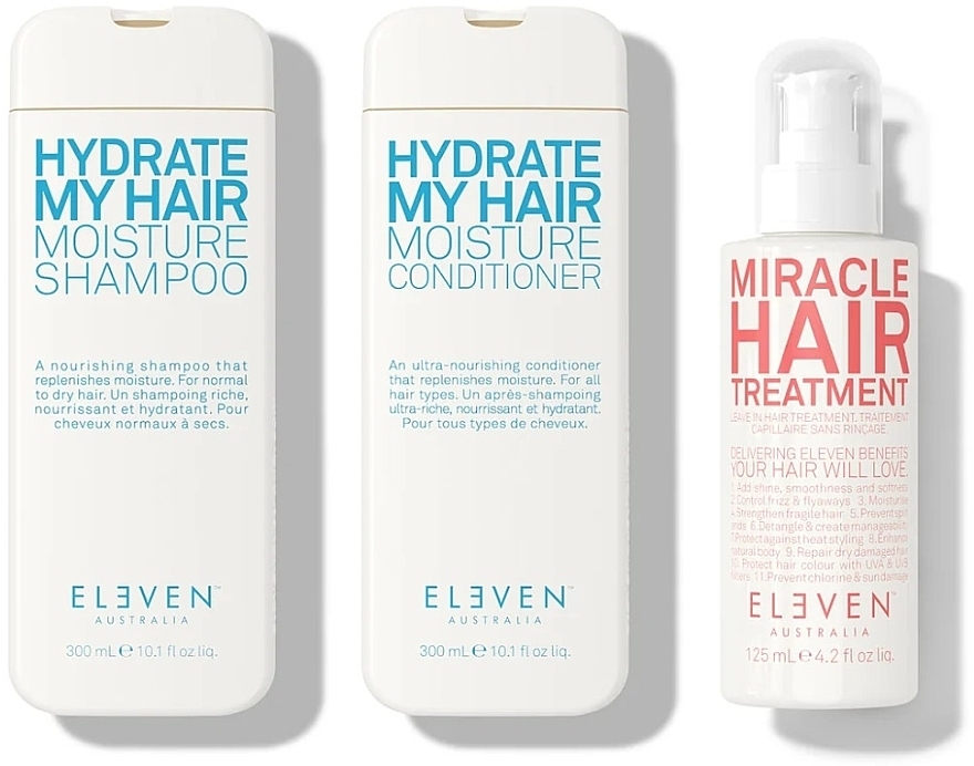 Set - Eleven Australia Hydrate Holiday Trio (shm/300ml + cond/300ml + h/spray/125ml + bag) — photo N2