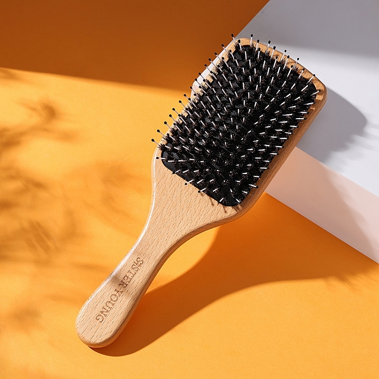 Wooden Hair Brush with Combined Bristles - Sister Young Vera Wood Brush Bv — photo N5