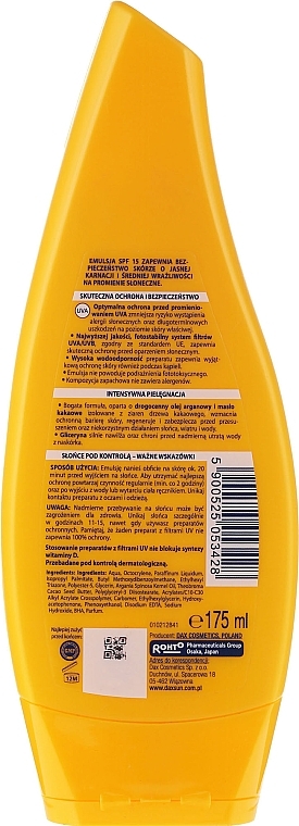 Sunscreen Emulsion - DAX Sun SPF 15 — photo N2