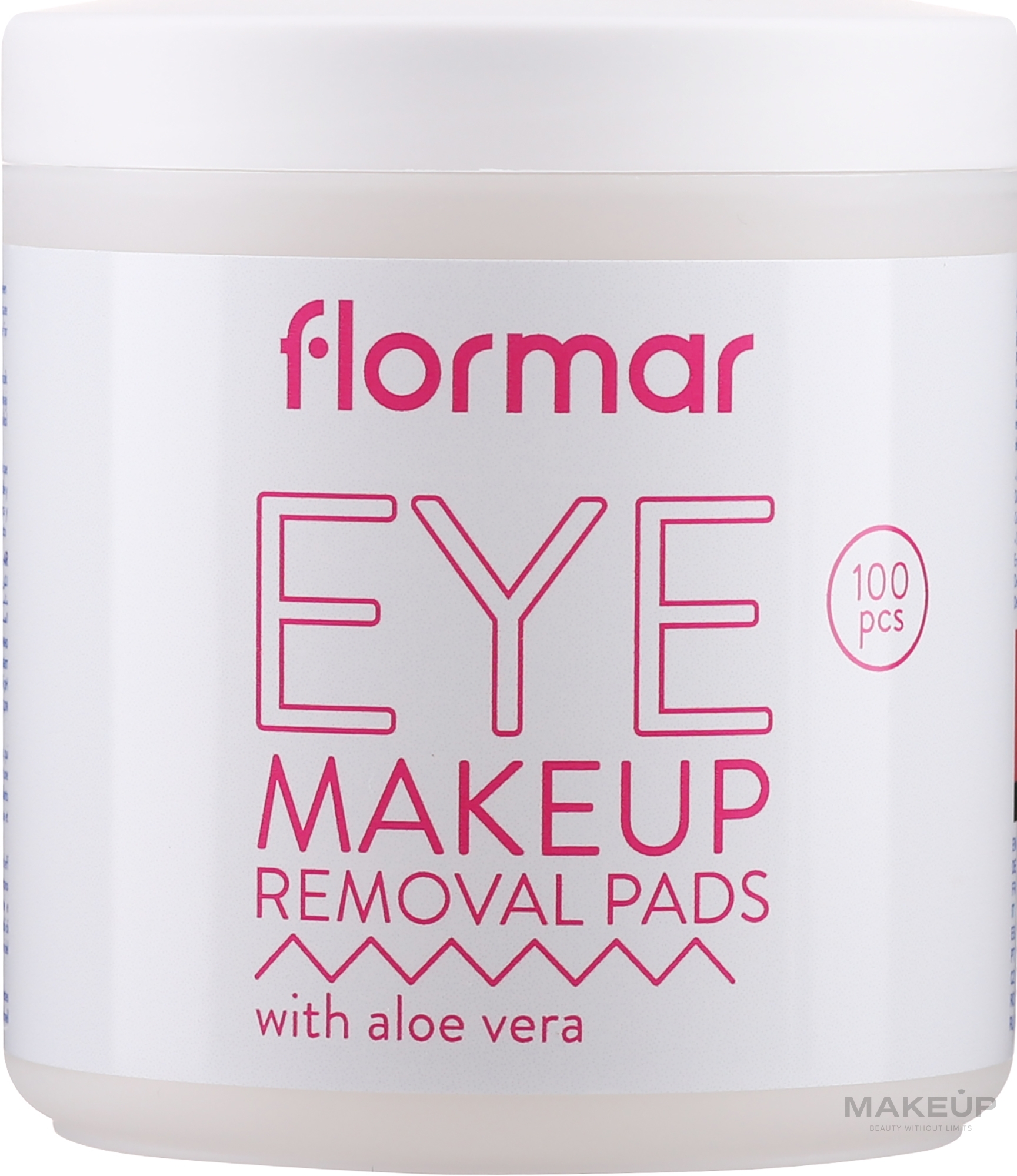 Aloe Vera Makeup Remover Pads - Flormar Eye Make-Up Removal Pads with Aloe Vera — photo 100 szt.