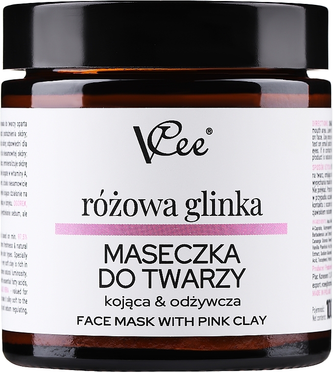 Pink Clay Face Mask - VCee Pink Clay Face Mask Calming&Nourisning — photo N1