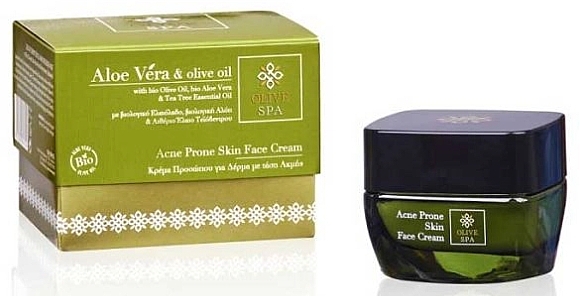 Acne Face Cream - Olive Spa Aloe Vera Acne Prone Skin Face Cream — photo N1