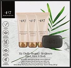 Set - -417 My Daily Beauty Regimen Hand, Foot & Body Kit (h/cr/100ml + b/lot/100ml + foot/cr/100ml + soap/125g) — photo N1