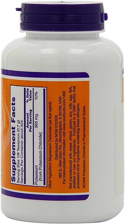 Potassium Chloride Powder - Now Foods Potassium Chloride Powder — photo N2