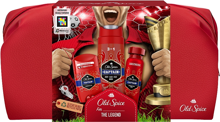 Set - Old Spice Captain (deo/50ml + sh/gel/250ml + deo/spray/150ml + bag) — photo N1