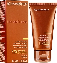 Fragrances, Perfumes, Cosmetics Regenerating Sun Cream SPF 20+ - Academie Bronzecran Face Age Recovery Sunscreen Cream