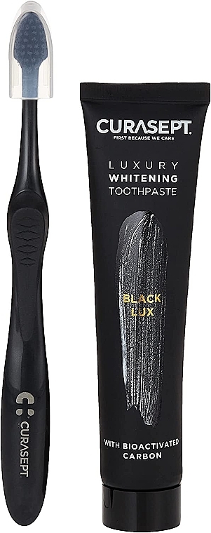 Set - Curaprox Curasept Black Whitening Luxury (t/paste/75ml + toothbrush) — photo N1