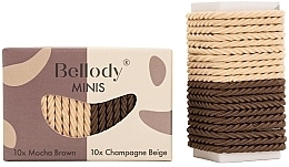 Fragrances, Perfumes, Cosmetics Hair Ties, brown and beige, 20 pcs - Bellody Minis Hair Ties Brown & Beige Mixed Package