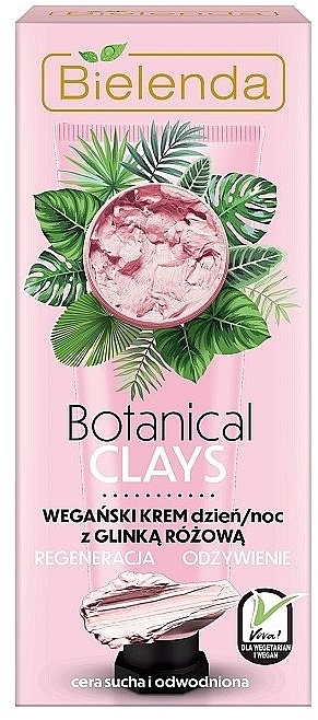 Pink Clay Face Cream - Bielenda Botanical Clays Vegan Day Night Cream Pink Clay — photo N2