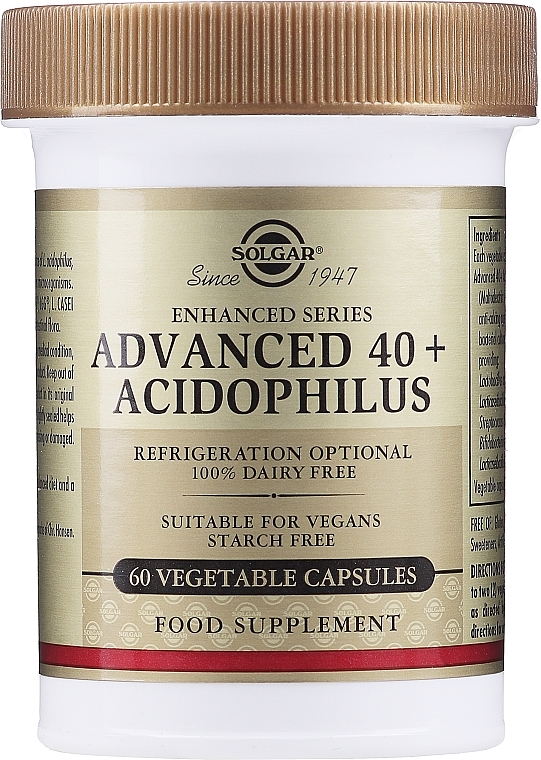 Food Supplement for Gut Health - Solgar Advanced 40+ Acidophilus Food Supplement — photo N1