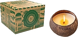 Lemongrass Scented Candle - Himalaya dal 1989 Handmade Vegetable Candle In A Coconut Shell — photo N1