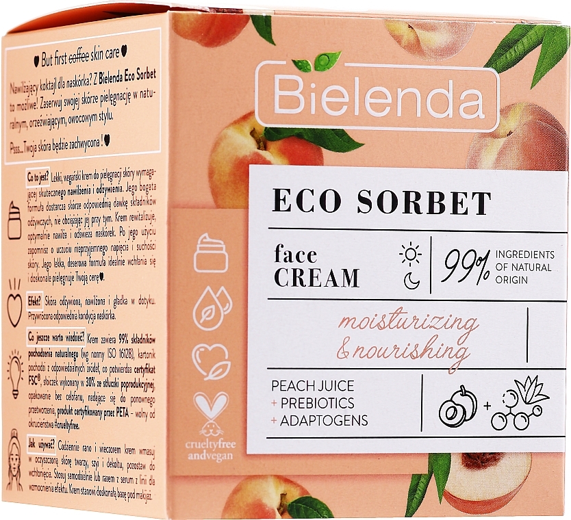 Moisturizing & Nourishing Face Cream - Bielenda Eco Sorbet Moisturizing&Nourishing Face Cream — photo N2