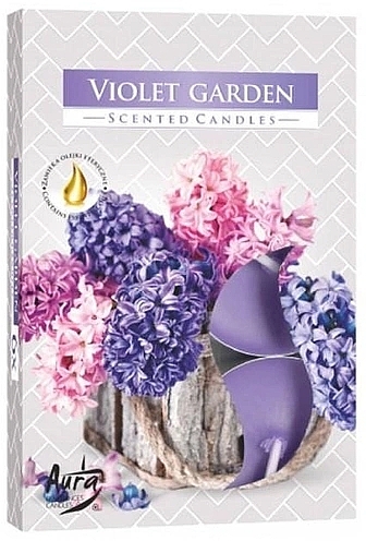 Violet Garden Tealight Set - Bispol Purple Garden Scented Candles — photo N1