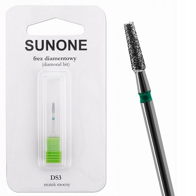 Nail Cutter Head DS3 Truncated Cone', hard, green - Sunone Diamond Nail Drill — photo N1