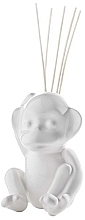 Fragrances, Perfumes, Cosmetics Empty Ceramic Diffuser with Sticks - Millefiori Milano Lovely Monkey White Ceramic Diffuser 5 Sticks