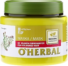 Fragrances, Perfumes, Cosmetics Colored Hair Mask with Thyme Extract - O'Herbal