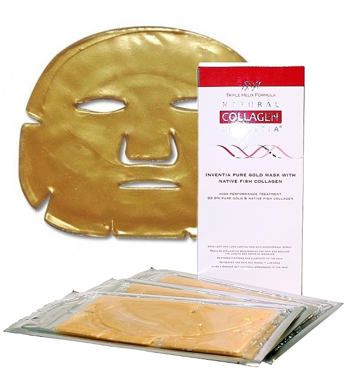 Collagen Mask with Gold - Natural Collagen Inventia Pure Gold Mask With Collagen — photo N1