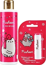 Fragrances, Perfumes, Cosmetics Set - Pusheen Merry Christmas (lip/balm/3.8g + show gel/200ml)