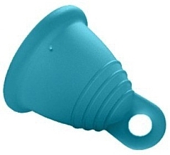 Menstrual Cup with Ring, size M, blue - MeLuna Soft Shorty Menstrual Cup Ring — photo N1