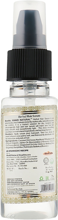 Ayurvedic Hair Serum - Khadi Natural Herbal Hair Serum — photo N3