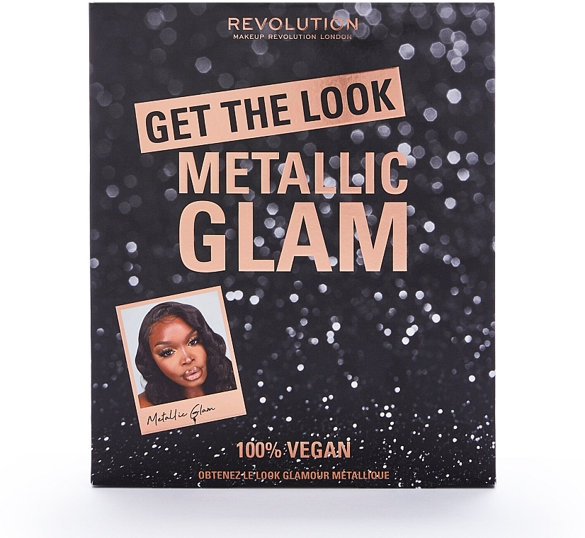 Set, 6 products - Makeup Revolution Get The Look: Metallic Glam Makeup Gift Set — photo N2