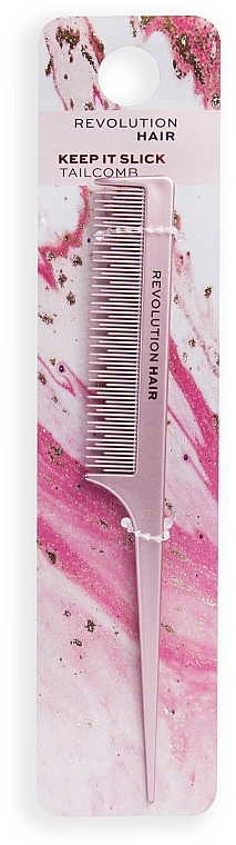Detangling & Hair Styling Brush, pink - Revolution Haircare Keep It Slick Tail Comb — photo N2
