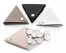 Triangle Coin Purse, beige - MAKEUP Triangle Coin-Purse Pu Leather Beige — photo N4