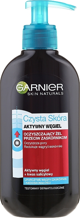 Cleansing Gel from Blackheads and Pimples - Garnier Skin Naturals Pure Skin Intensive Active Charcoal Gel — photo N1
