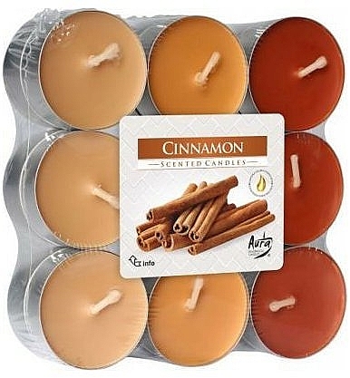 Cinnamon Tealight Set, 18 pcs. - Bispol Cinnamon Scented Candles — photo N1