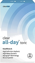 Fragrances, Perfumes, Cosmetics Cylinder-2.25 Axis 120° Toric Contact Lenses, 3 pcs - Clearlab Clear All-Day Toric