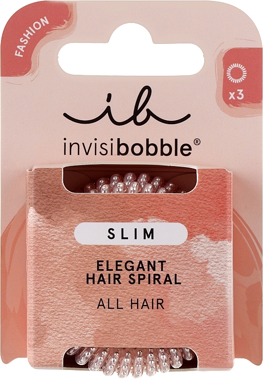 Hair Band - Invisibobble Slim Pink Monocle Elegant Hair Spiral	 — photo N1