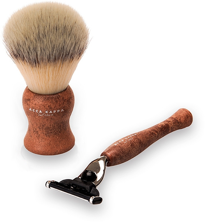 Shaving Set - Acca Kappa Shawing Set Brown (razor/1pc + brush/1pc) — photo N3