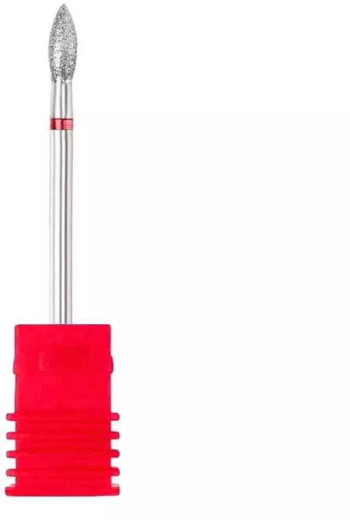 Flame Diamond Nail Drill Bit, red - Sleek Shine — photo N1