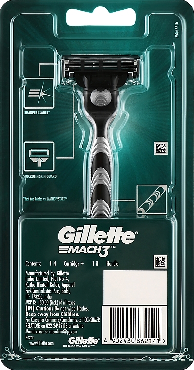 Razor with Refill Cartridge - Gillette Mach3 — photo N2