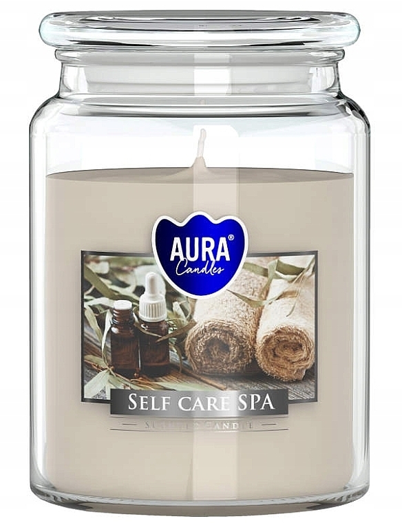 Scented Candle in Jar 'Spa Care' - Bispol Aura Scented Candle Self Care Spa — photo N2