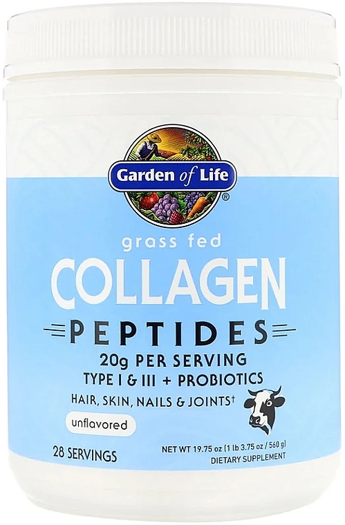 Collagen Peptides, unflavored, powder - Garden of Life — photo N2