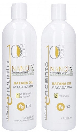 Keratin Hair Straightening Set - Encanto Nanox Set (sh/473ml + treatm/473ml) — photo N1