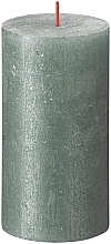 Fragrances, Perfumes, Cosmetics Cylinder Candle Blue, 130/68 mm - Bolsius Rustic Shimmer Metallic Candle